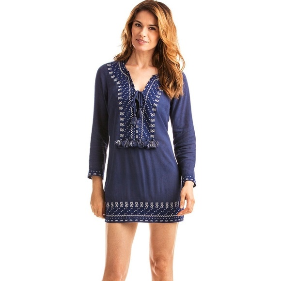 Vineyard Vines,YachtWear Tasseled Pull-Over Dress/Cover-Up,Vacation Ready,Size M - Picture 8 of 10